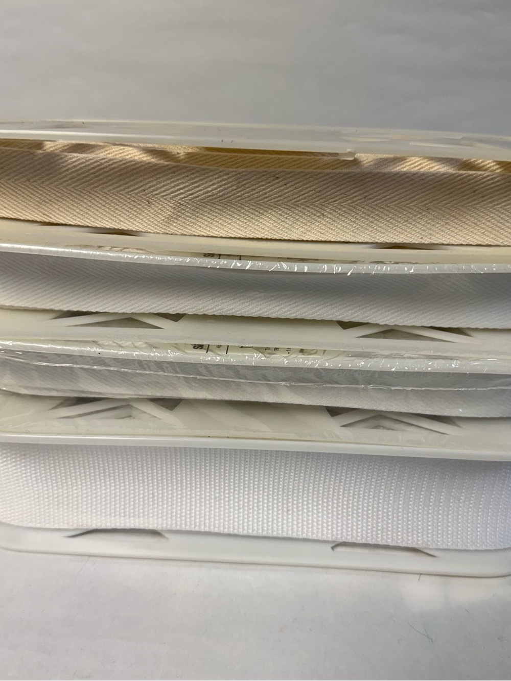 SIMPLICITY  Four Bedding Bands White and Beige Trims  NWT